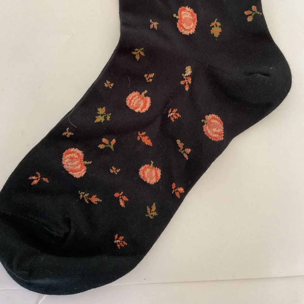 Talbots Pumpkin Fall Trouser Socks NWT